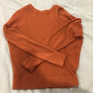 Splendid open back orange knit sweater